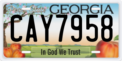 GA license plate CAY7958