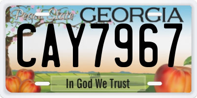 GA license plate CAY7967