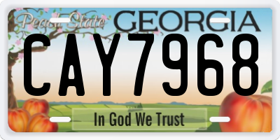 GA license plate CAY7968