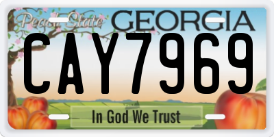 GA license plate CAY7969