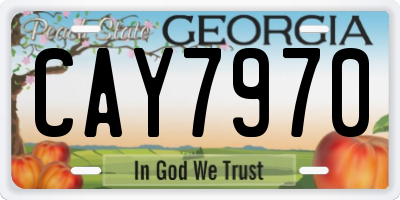 GA license plate CAY7970