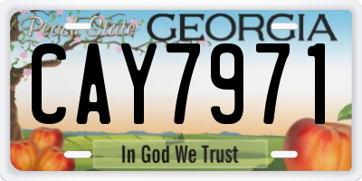 GA license plate CAY7971