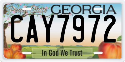 GA license plate CAY7972