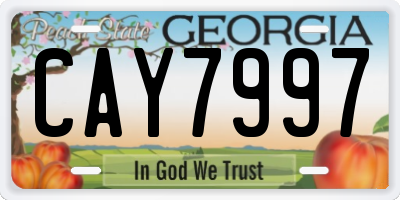GA license plate CAY7997