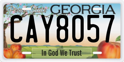 GA license plate CAY8057