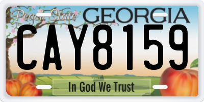 GA license plate CAY8159
