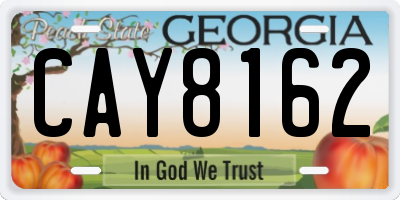 GA license plate CAY8162