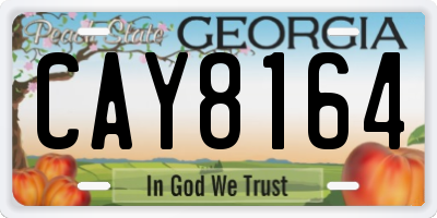 GA license plate CAY8164