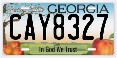 GA license plate CAY8327