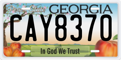 GA license plate CAY8370