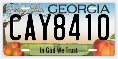 GA license plate CAY8410