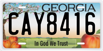 GA license plate CAY8416