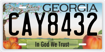 GA license plate CAY8432
