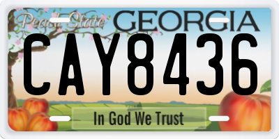 GA license plate CAY8436