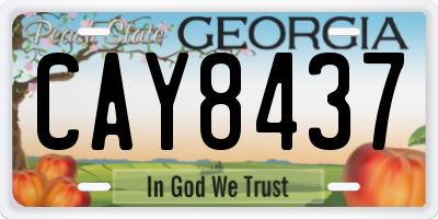 GA license plate CAY8437