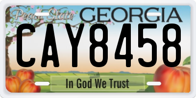 GA license plate CAY8458