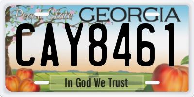 GA license plate CAY8461