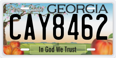 GA license plate CAY8462