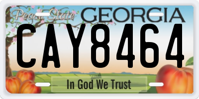 GA license plate CAY8464