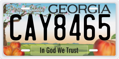 GA license plate CAY8465