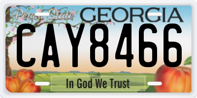 GA license plate CAY8466