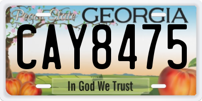 GA license plate CAY8475