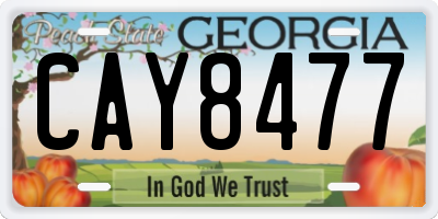 GA license plate CAY8477
