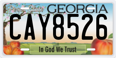 GA license plate CAY8526
