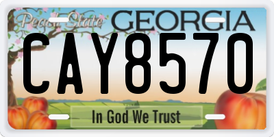 GA license plate CAY8570