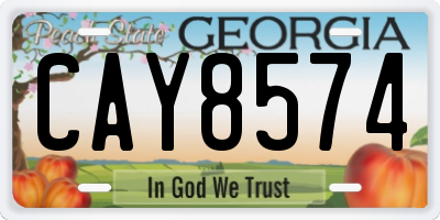 GA license plate CAY8574