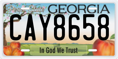 GA license plate CAY8658