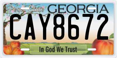 GA license plate CAY8672