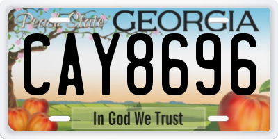 GA license plate CAY8696