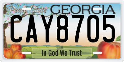 GA license plate CAY8705