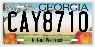 GA license plate CAY8710
