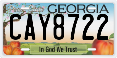 GA license plate CAY8722