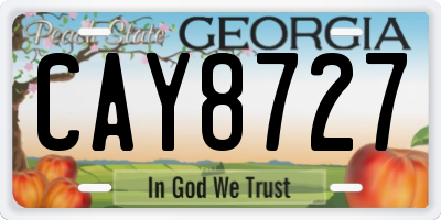 GA license plate CAY8727