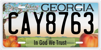 GA license plate CAY8763