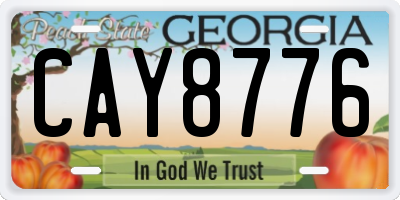 GA license plate CAY8776