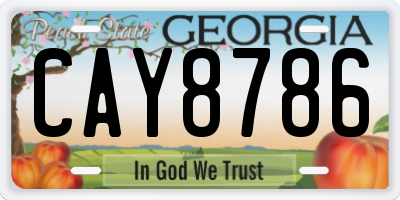 GA license plate CAY8786