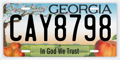GA license plate CAY8798