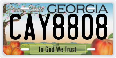 GA license plate CAY8808