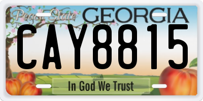 GA license plate CAY8815