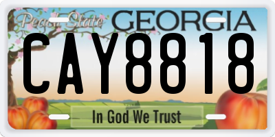 GA license plate CAY8818