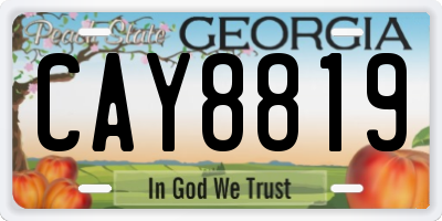 GA license plate CAY8819