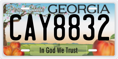 GA license plate CAY8832