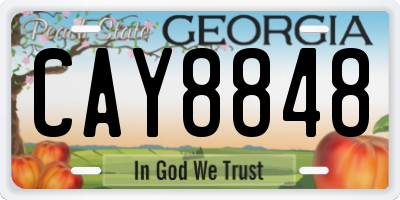 GA license plate CAY8848