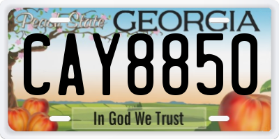 GA license plate CAY8850