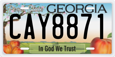 GA license plate CAY8871