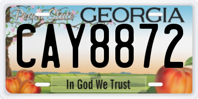 GA license plate CAY8872